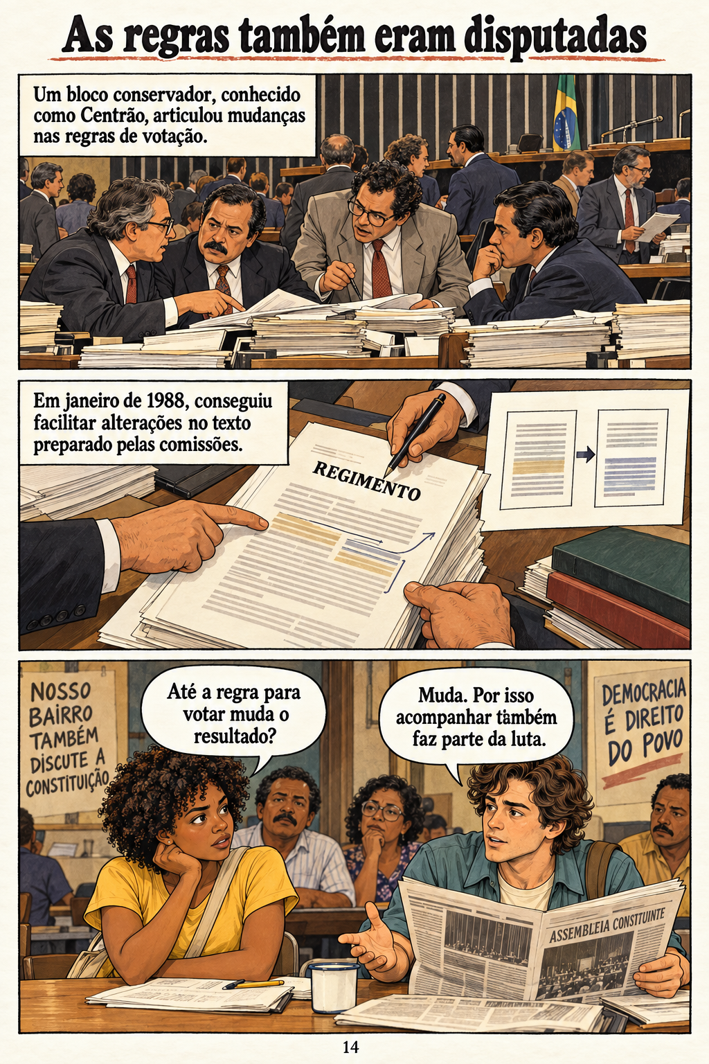 Constituição de 1988. Página 14 de 20: As regras também eram disputadas
