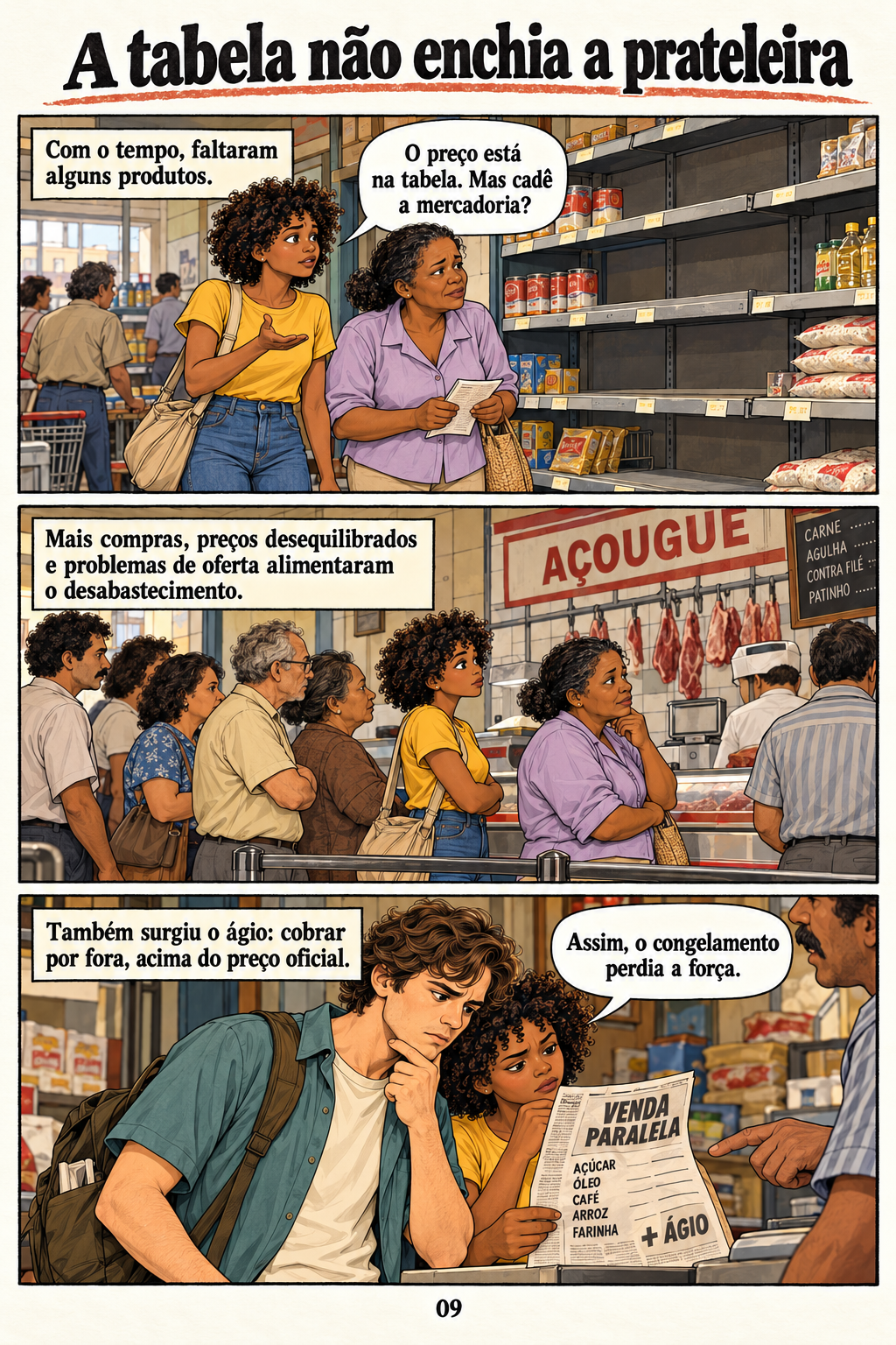 Sarney. Página 9 de 20: A tabela não enchia a prateleira
