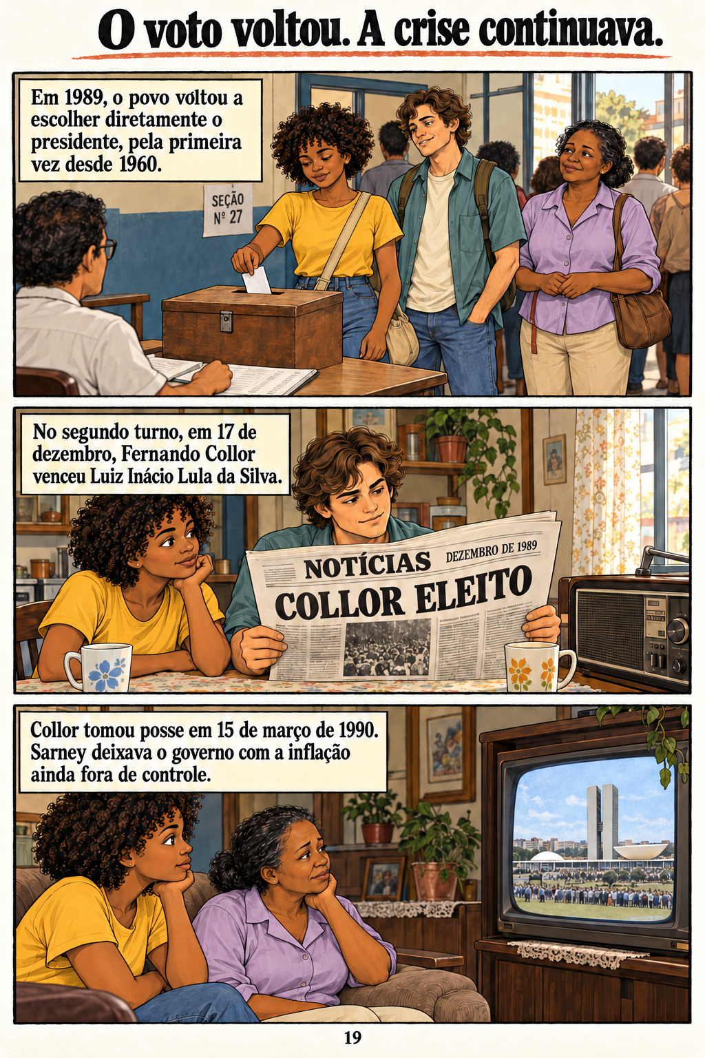 Sarney. Página 19 de 20: O voto voltou. A crise continuava.